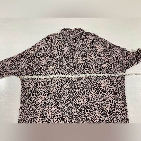 ASOS Design Top Women’s 16 Pink Animal Print Oversized Tunic Dolman Sleeve - Picture 6 of 7